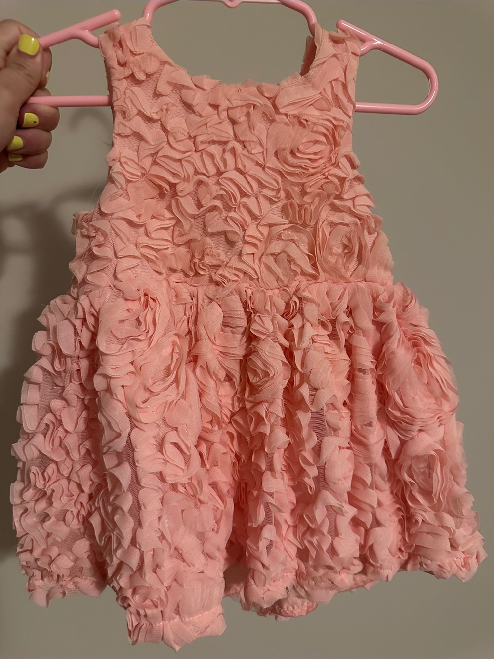 Cat & Jack Peach Pink Rosette Ruffle Party Dress